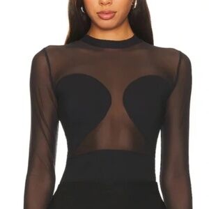 Elegant Black Sheer Bodysuit